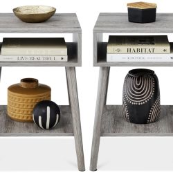 Mid-Century Modern End Table Set of 2